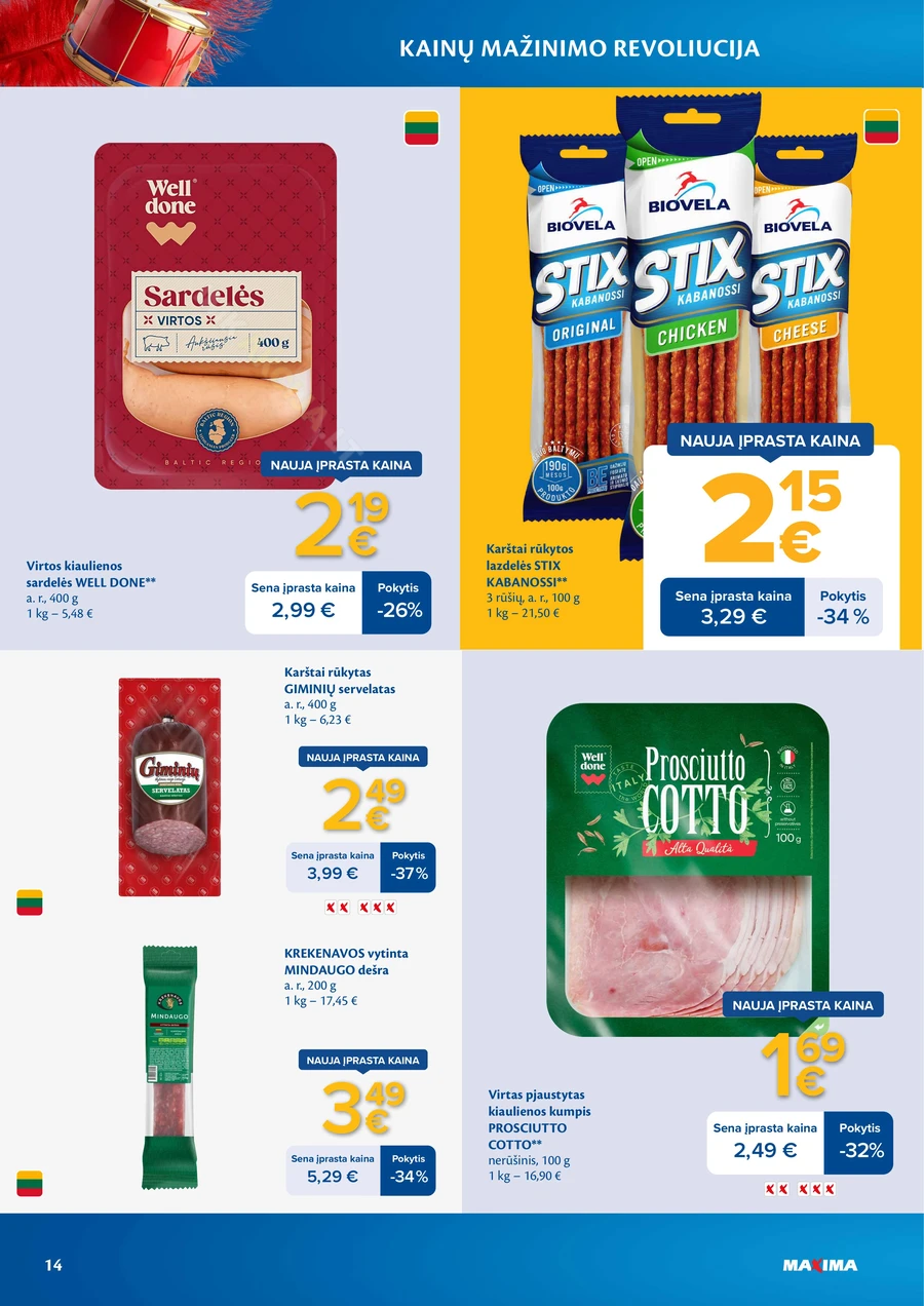 MAXIMA leidinys „Kainų mažinimo revoliucija“ puslapis 14