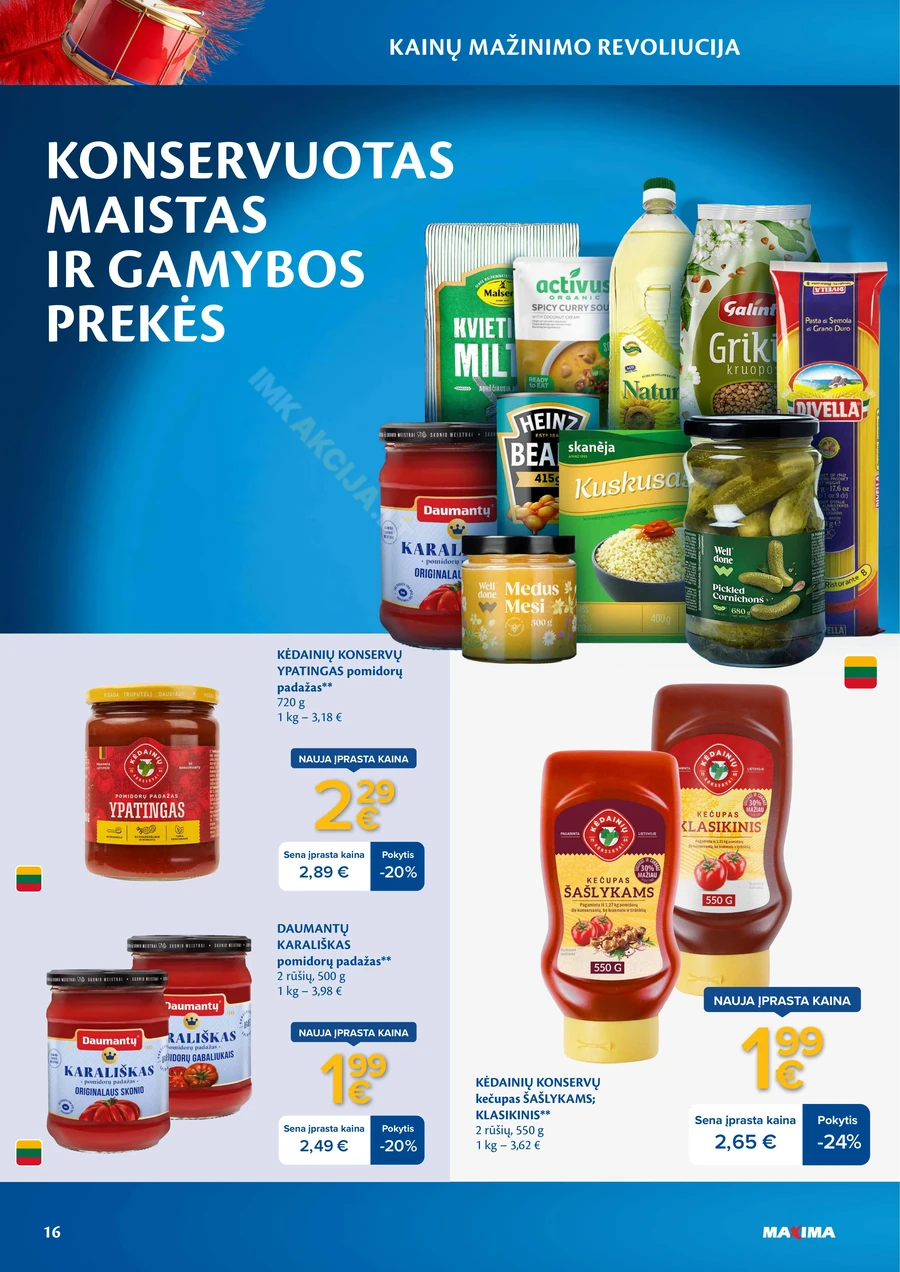 MAXIMA leidinys „Kainų mažinimo revoliucija“ puslapis 16