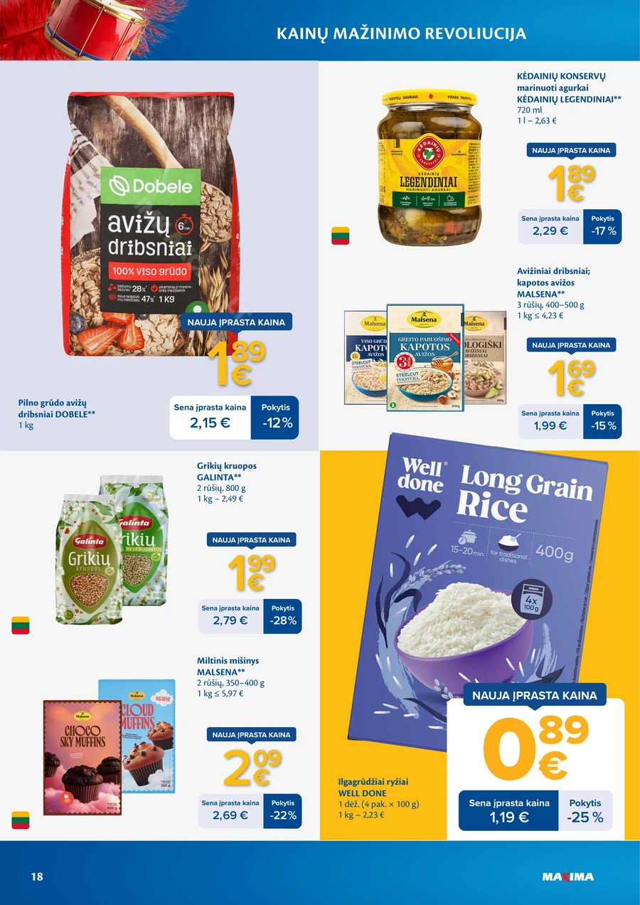 MAXIMA leidinys „Kainų mažinimo revoliucija“ puslapis 18