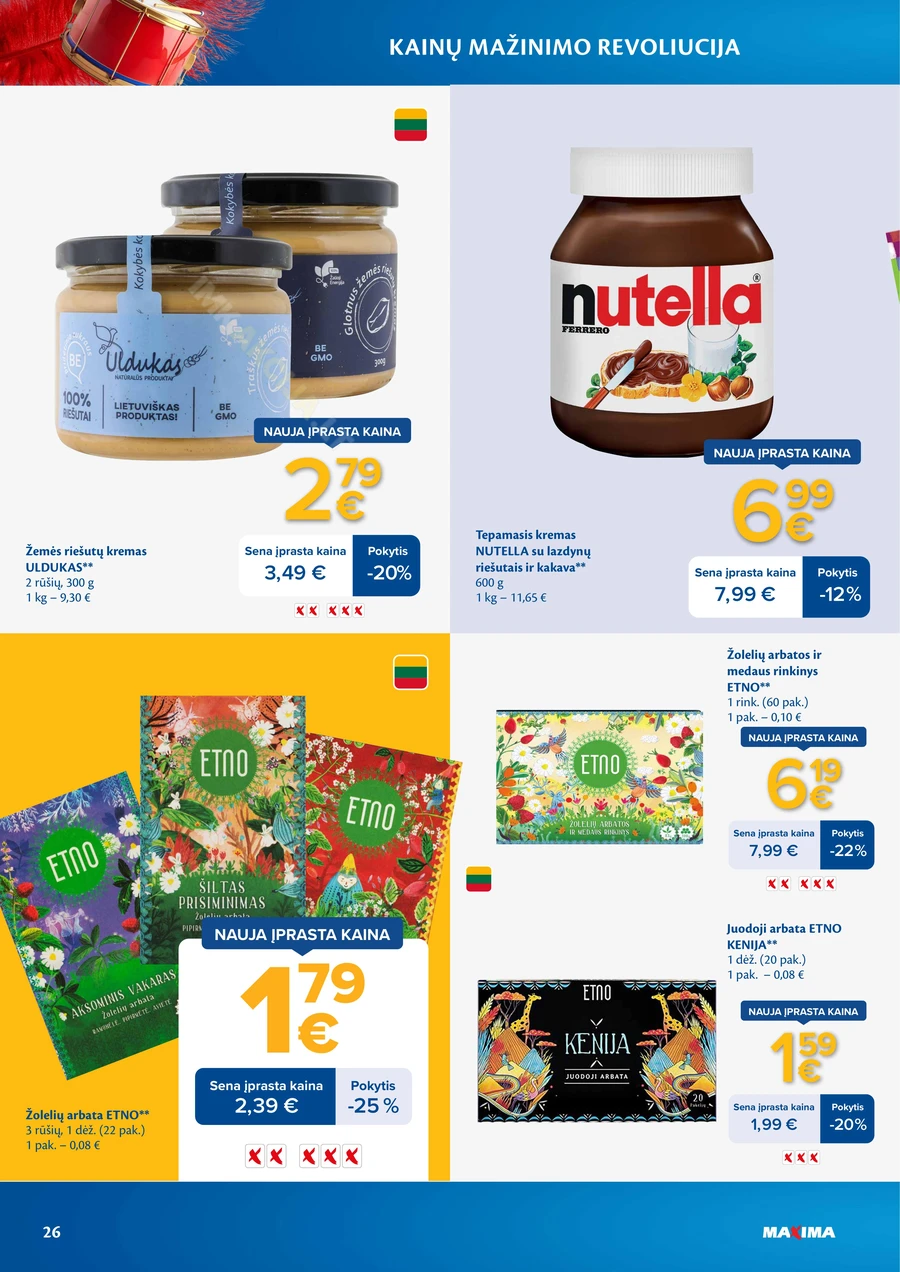 MAXIMA leidinys „Kainų mažinimo revoliucija“ puslapis 26