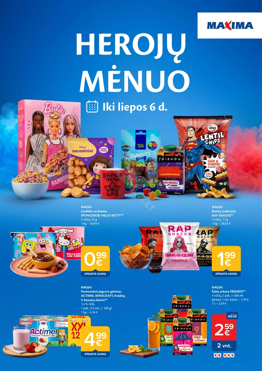 MAXIMA akcijų leidinys „Herojų mėnuo“ puslapis 1