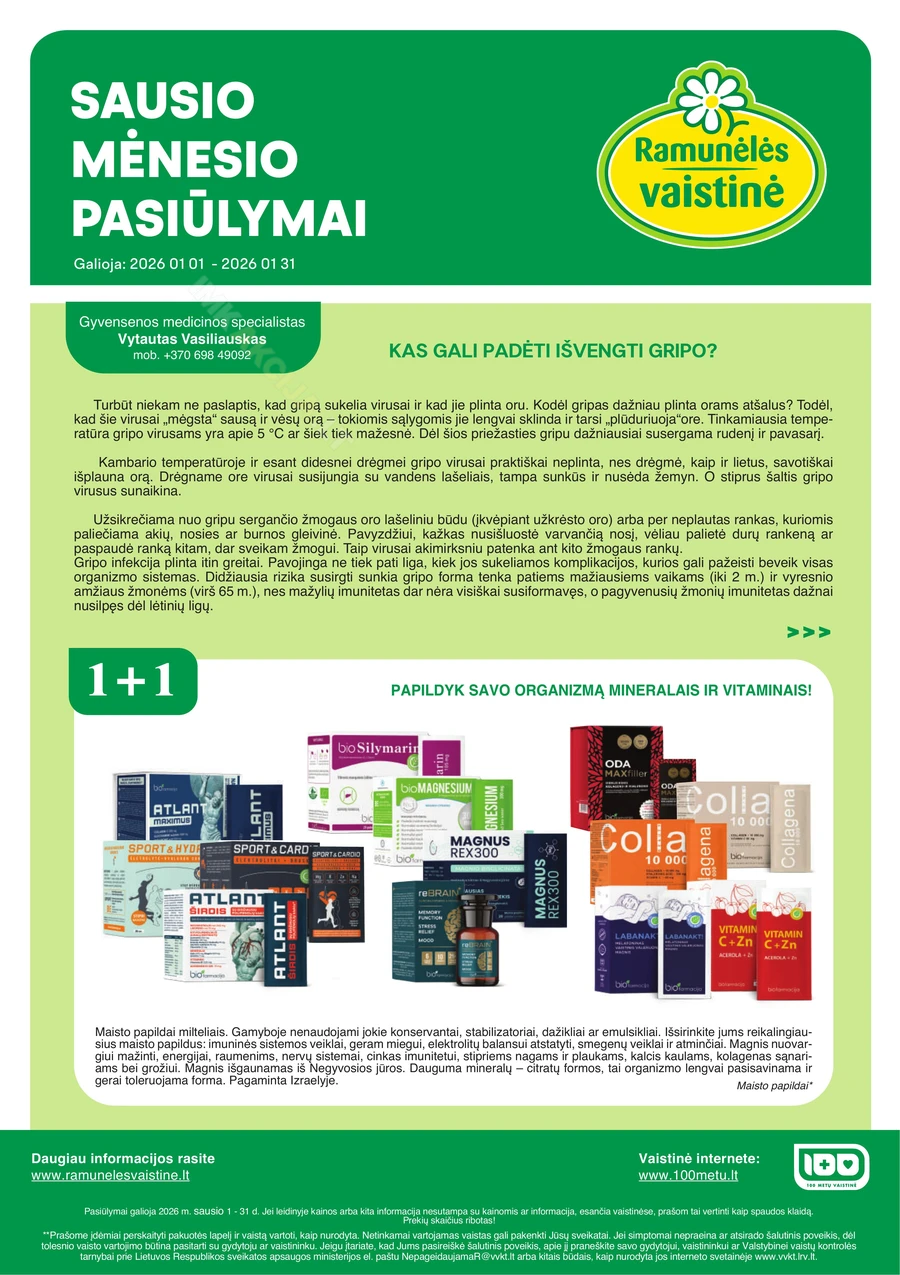RAMUNĖLĖS VAISTINĖ akcijų leidinys puslapis 1