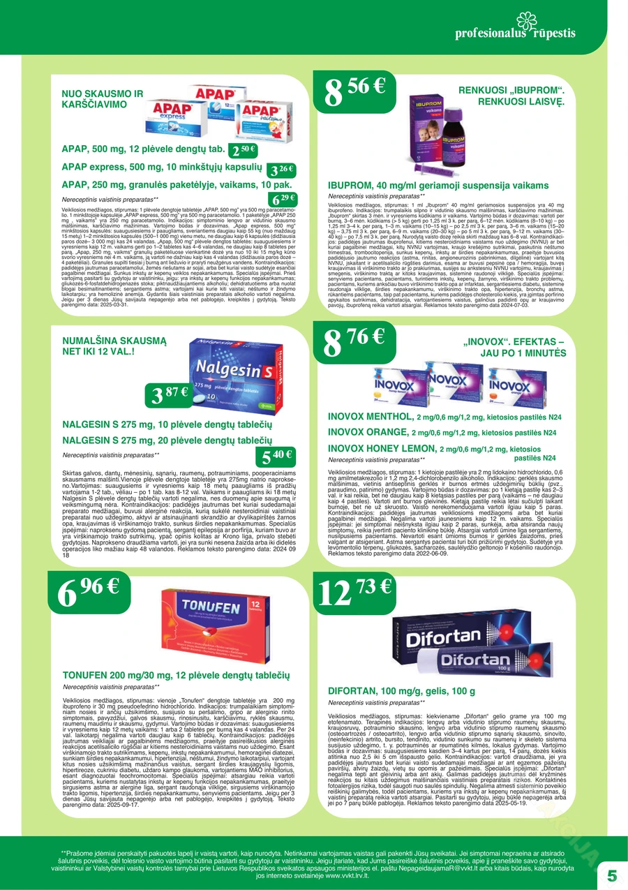 RAMUNĖLĖS VAISTINĖ akcijų leidinys puslapis 5
