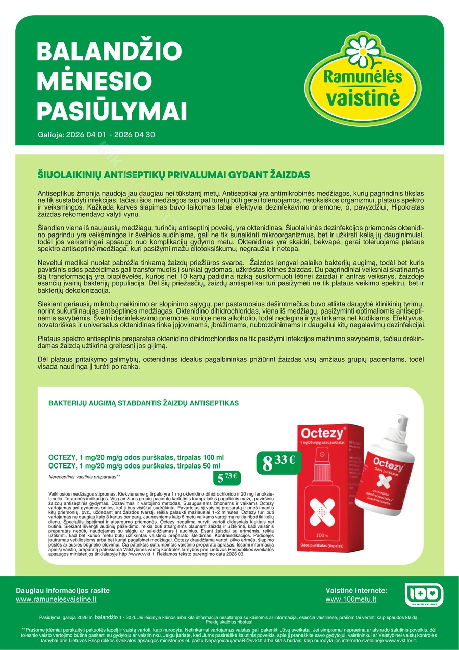 RAMUNĖLĖS VAISTINĖ akcijų leidinys puslapis 1