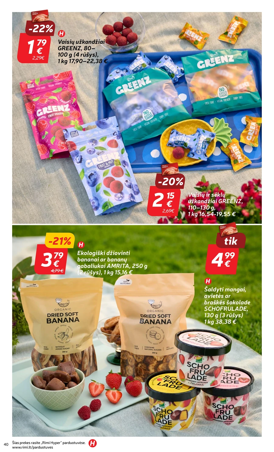 RIMI leidinys „Vasaros asortimentas 2025“ puslapis 40