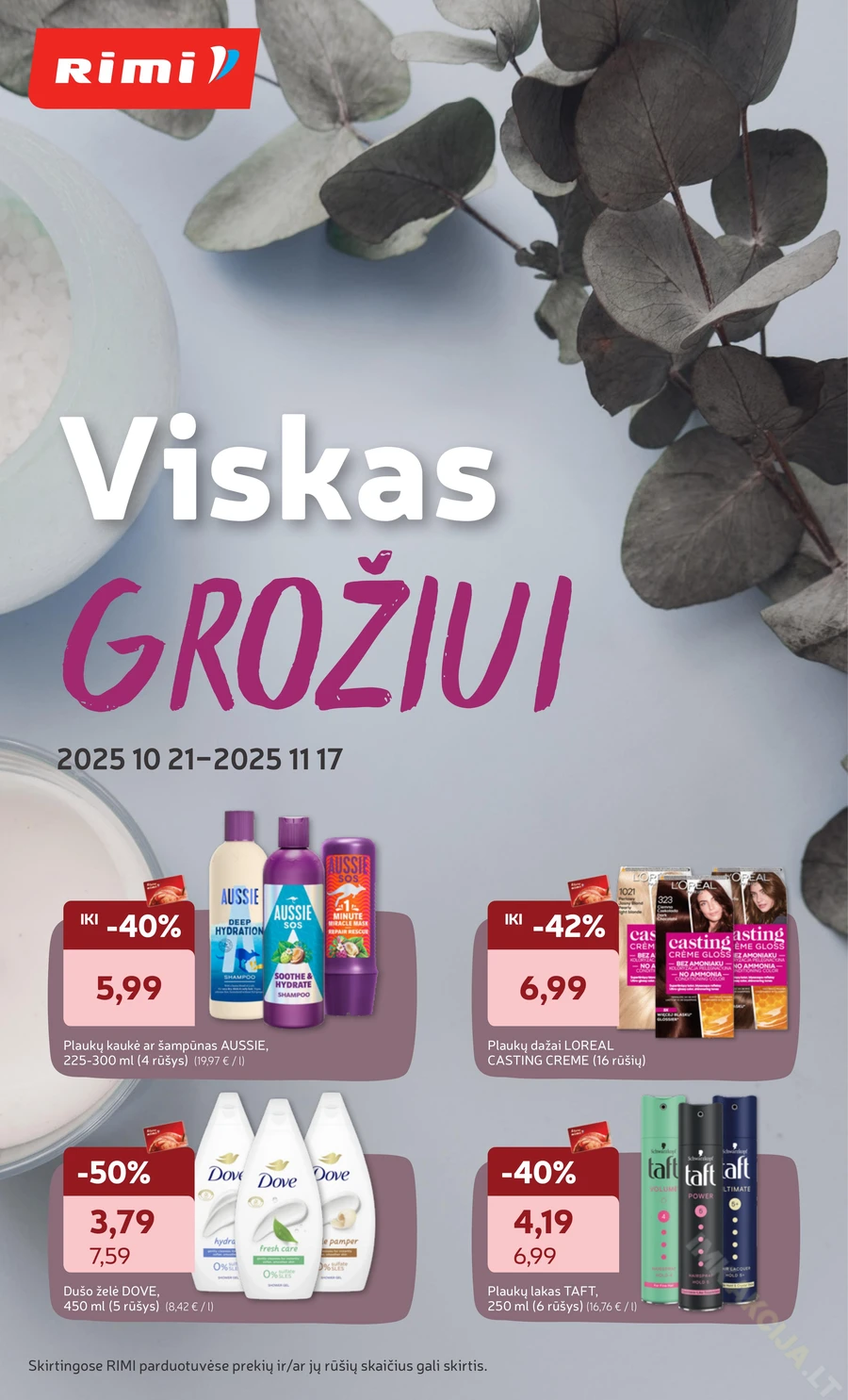 RIMI akcijų leidinys „Viskas grožiui“ puslapis 1