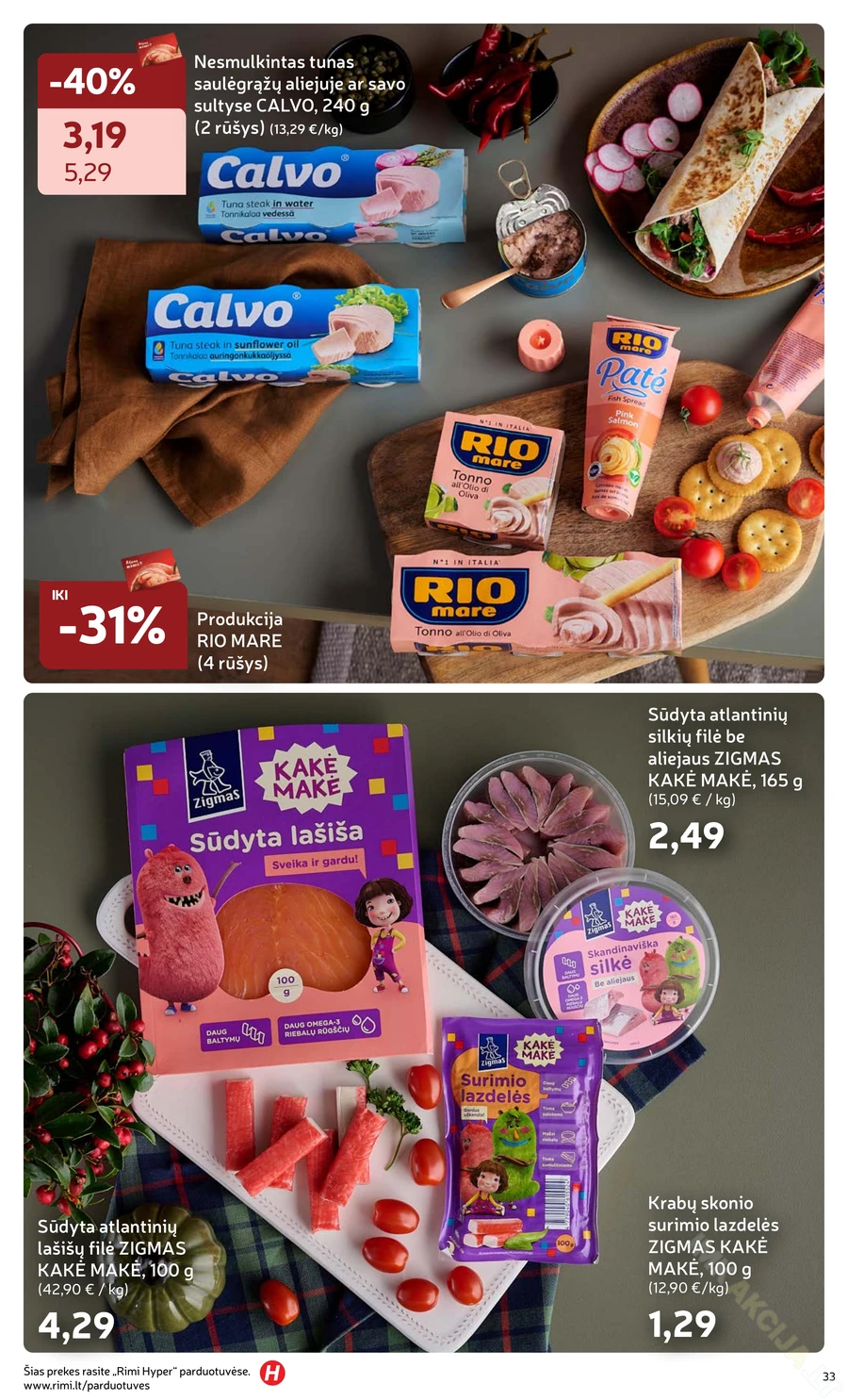 RIMI akcijų leidinys „Švenčių maisto prekės 2025“ puslapis 33