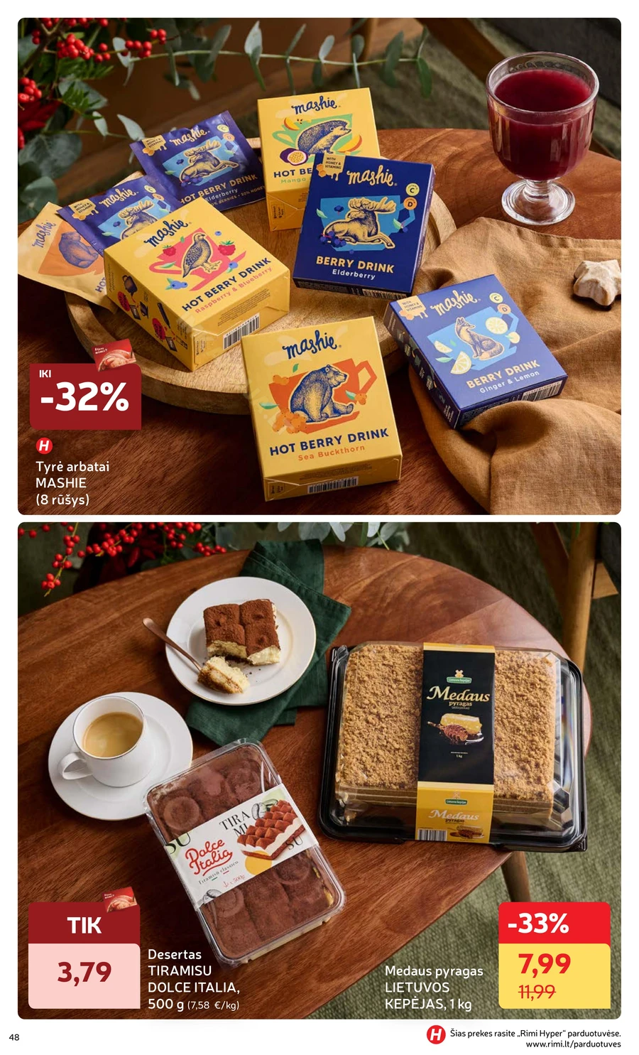 RIMI akcijų leidinys „Švenčių maisto prekės 2025“ puslapis 48