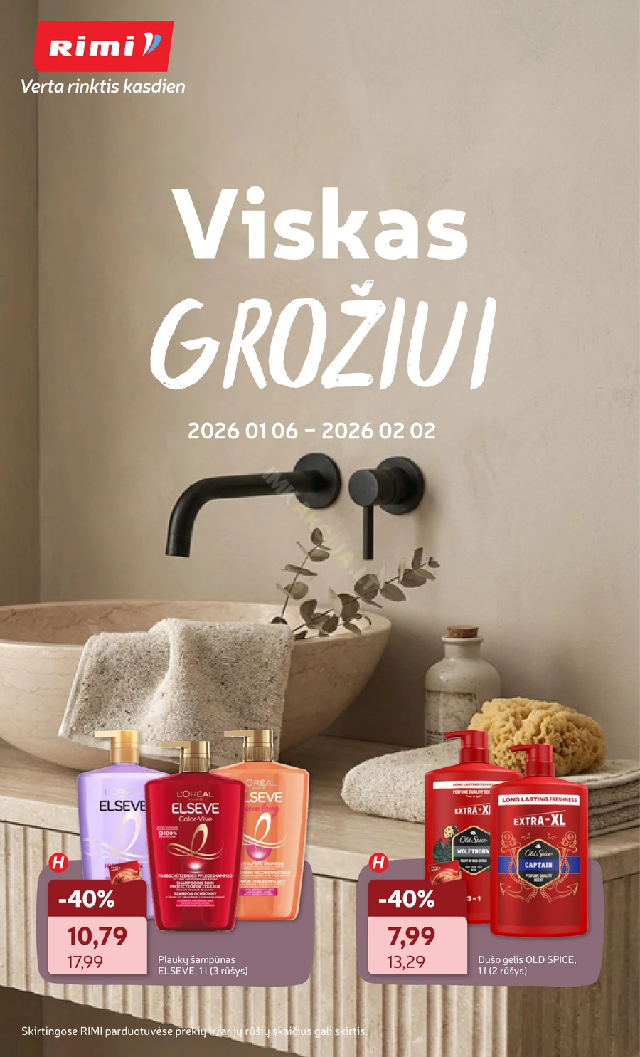 RIMI akcijų leidinys „Viskas grožiui“ puslapis 1