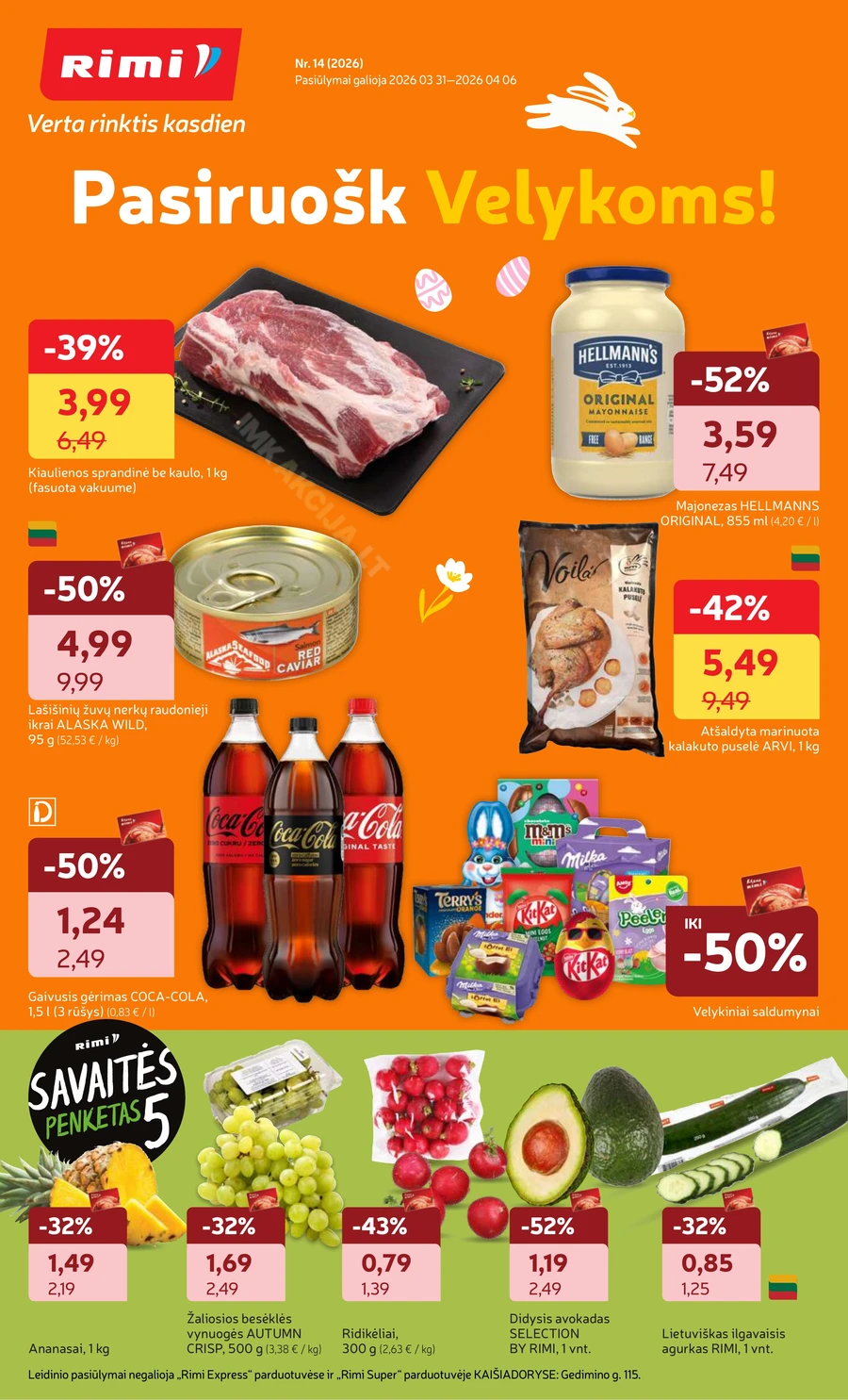 RIMI savaitinis akcijų leidinys Nr. 14 puslapis 1