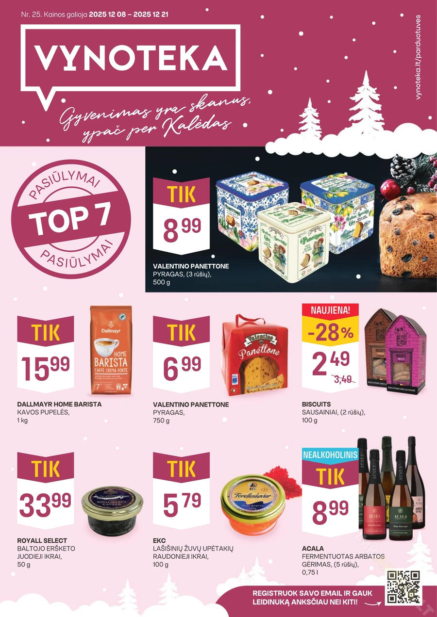 VYNOTEKA akcijų leidinys puslapis 1