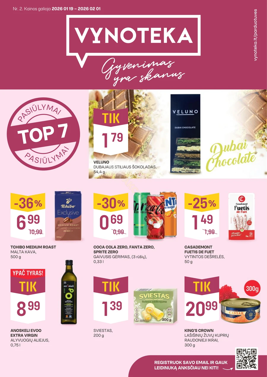 VYNOTEKA akcijų leidinys puslapis 1