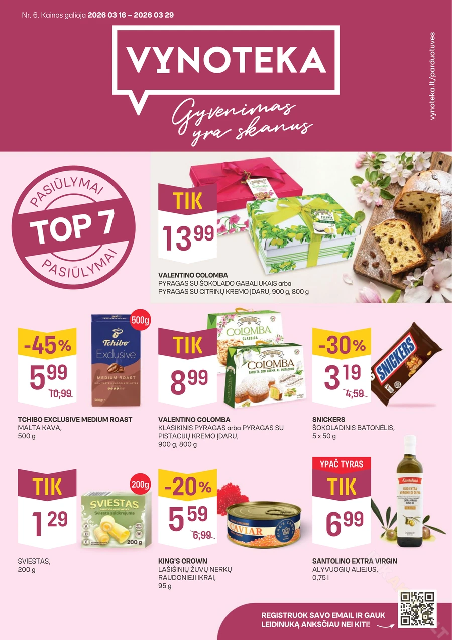 VYNOTEKA akcijų leidinys puslapis 1